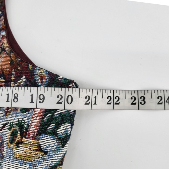 Vintage White Stag Women's Holiday Winter Scene Tapestry Vest Size Large - Picture 7 of 8